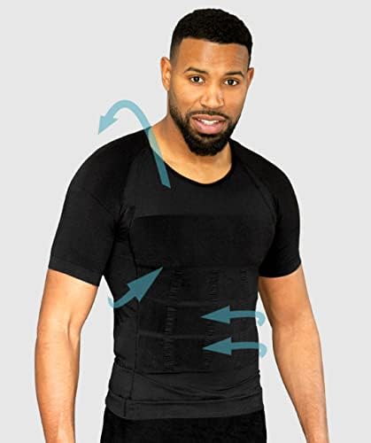 Curveless Men's Posture Corrector T-shirt | Anti Back Pain | Straightens Back and Shoulders | Compression | Undershirt | Short sleeves