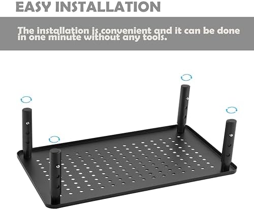 Monitor Stand for Desk Monitor Riser, Adjustable Laptop Riser, Desk Organizer Desktop Printer Laptop Storage Shelf, Mesh Metal Computer Item Stand (2 Pieces)(14.5" Lx9.3 W/Piece)