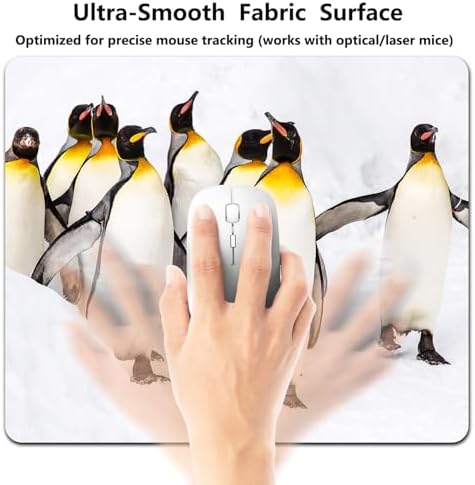 9.5x7.9 Inch Office/Gaming Mouse Pad, Group of Emperor Penguins On A Snowy Landscape Cute Anti-Slip Mat for Desk
