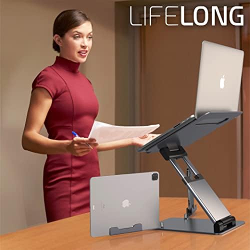 Lifelong 20" Tall Adjustable Laptop Stand with Phone & Tablet Holder