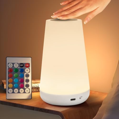 Rechargeable LED Table Lamp, Touch Bedside Night Light