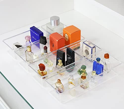 Simple Houseware Clear Drawer Organizer for Office Bin Desk Storage, 3.25"x 9.5", 4 Packs