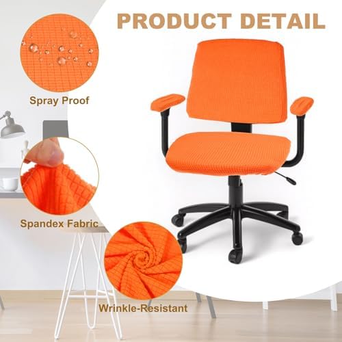 uxcell Computer Office Chair Cover with Armrest Covers for Computer Rotating Chair, Desk Chairs Sky Blue