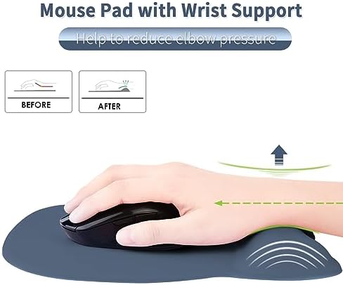 EooCoo Ergonomic Mouse Pad with Wrist Rest, Memory Foam Support Mousepad