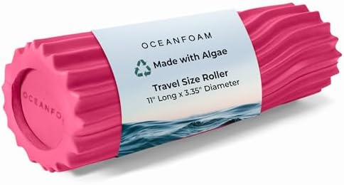 Oceanfoam Ripple Roller - Small Foam Roller for Physical Therapy (Hot Pink)