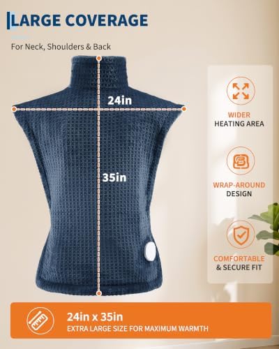 Garvee Wearable Vibrating Heating Pad for Neck Shoulders Back Pain Relief