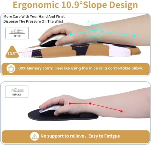 L-SPOUTTO Ergonomic Mouse Pad with Wrist Rest,Cute Mouse Pad Wrist Support