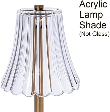 HEQET Cordless Table Lamps for Home,Table,Dining Room, Gold Rechargeable Lamps, USB Charge 12'' Tall LED Brass Portable Outdoor Indoor Table Lamp with Built-in Dimmer