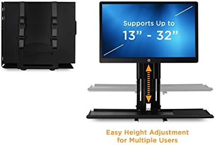 Mount-It! Monitor and Keyboard Wall Mount with CPU Holder, Height Adjustable Standing VESA Keyboard Tray, 25 Inch Wide Platform with Mouse Pad (MI-7919)