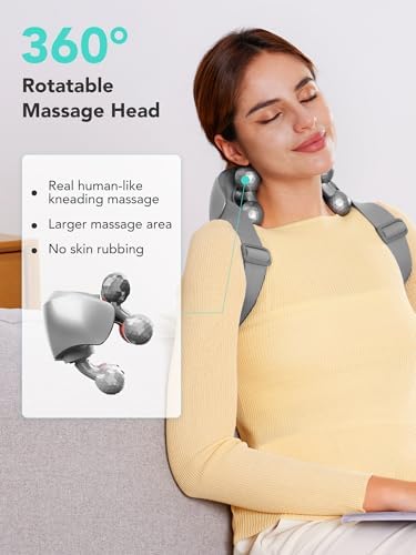 SKG H7 Ultra Neck Massager for Pain Relief Deep Tissue Cordless, Grey