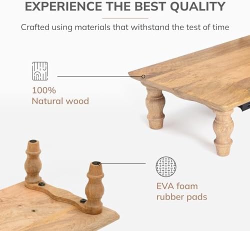 Anji Mountain Monitor Stand for Desk - Desktop Organizer & Laptop Riser, Ergonomic Monitor Riser, Space-Saving, Durable, Easy Assembly & Ideal for Home & Office,Natural, 24-Inch, Power Edition