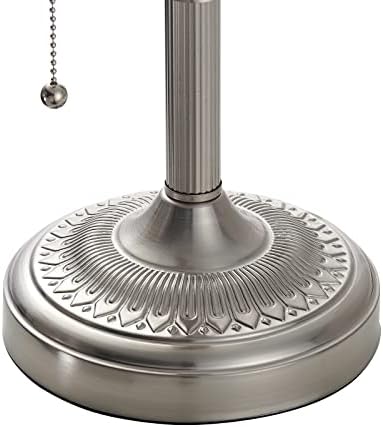 White Matted Glass Bankers Desk Lamp,Sand Nickel Base