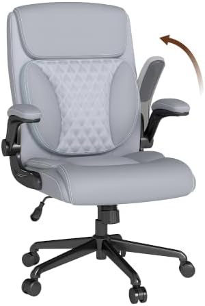 Youhauchair Executive Office Chair, Leather Computer Desk Chair, Grey