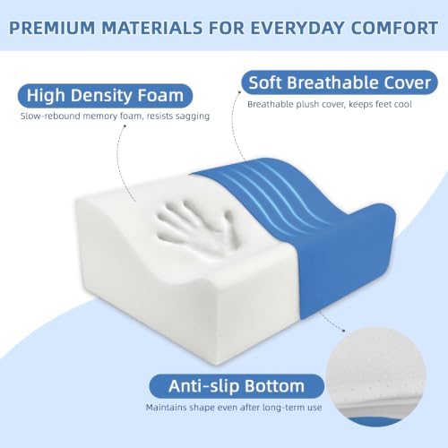 Work Foot Rest Under Desk,Ergonomic Footrest & Washable Cover Blue