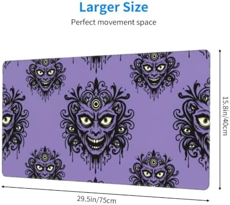 Beauty Haunted Mansion Wallpaper Stretching Room Large Mouse Pad 31.5x12 Gaming Desk Mat XXL Non-Slip Rubber Base Durable Stitched Edges Work Play