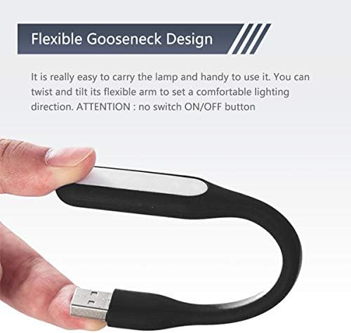 USB LED Light Lamp for Power Bank, Portable Eye Care Mini Night Light with Flexible Arm, USB Gooseneck Reading Lamps Book Light,Compatible for Desktop, Notebook Laptop (10-Blue)