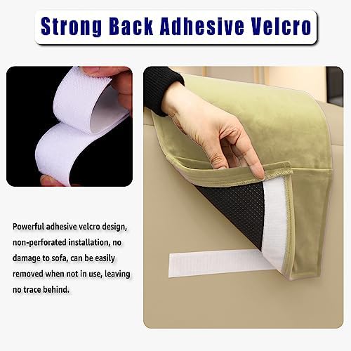 Velvet Recliner Headrest Pillow, Non-Slip Neck Support, Beige