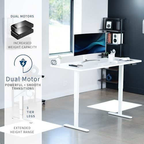 VIVO White 71 x 30 in Standing Desk, DESK-KIT-2W7W
