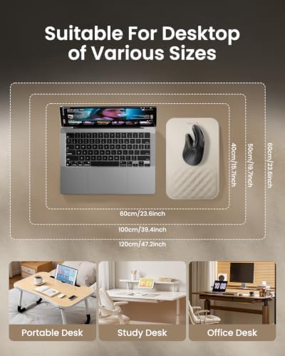ProtoArc MP50 Ergonomic Mouse Pad with Wrist Support, Lycra Surface, Beige