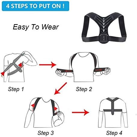 DSMYYXGS Clavicle Spine Physical Adjustable Back Posture Corrector Belt Men Women Home Office Upper Shoulder Posture Correction (Color : T, Size : Small)