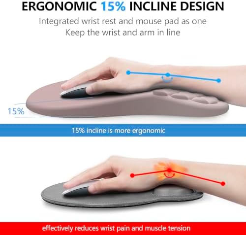Ergonomic Mouse Pad Wrist Support, 2 in 1 Keyboard Wrist Rest Set