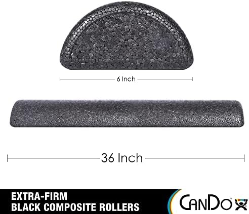 CanDo Black Composite High-Density Roller, Half-Round, 6"" X 36