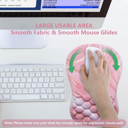 Ergonomic Mouse Pad Wrist Rest, 15° Memory Foam, Non-Slip PU Base