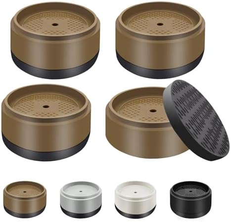 Furniture Risers Bed Risers Heavy Duty 1 inch, 2 inch, 3 inch, 4 inch Round Adjustable Bed Lifts Riser for Desk Legs Table Couch Sofa Chair Refrigerator Washing Machine (1 Inch, Brown, 4 Pack)