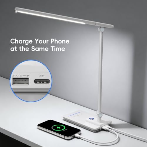 ELECTRI Desk Lamp for Home Office, 5 Color & Stepless Dimming, Eye-Caring