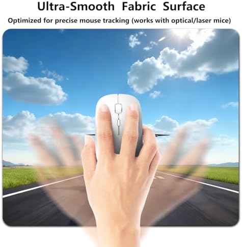 9.5x7.9 Inch Office/Gaming Mouse Pad, Airplane Taking Off from Runway Soaring into The Blue Sky Cute Anti-Slip Mat for Desk