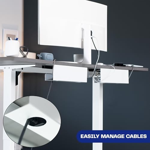 VIVO 2 Pack White 17 inch Under Desk Cable Management Tray, DESK-AC06-2CW