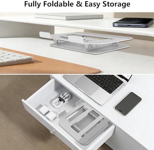 Adjustable Laptop Stand Computer Riser for Desk, Silver