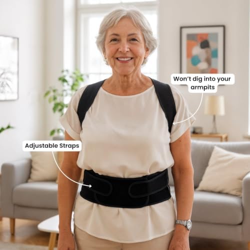 Medira RodPosture Back Brace for Women & Men, Posture Corrector (Red,XS)