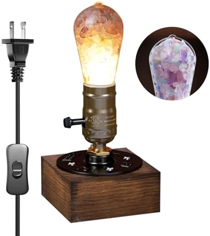 Lustaled Vintage Table Lamp, E26 Retro Lamp with 5W E26 LED Bulb, 3000K Warm White Industrial Style Nightlight Antique Lamps for Cafe Bar Bedroom Living Room Decor Entryway, Non Dimmable