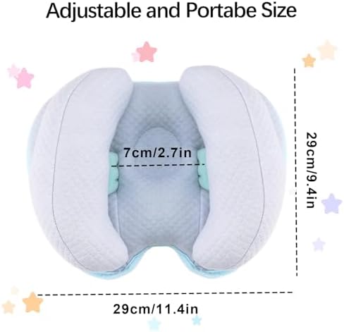 Baby 2 in 1 Travel Cushion, Banana Shape Baby Neck Head Support Travel Pillow Stroller Insert Cushion for Kids, Toddler, Blue