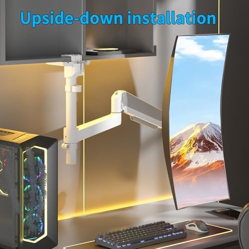 Single Monitor Mount for 17-60 inch, Hold 44 lbs, Adjustable Pole