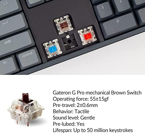 Keychron K10 RGB Full Size Layout Hot-Swappable Mechanical Keyboard for Mac Windows, Multitasking 104-Key Bluetooth Wireless/USB Wired Gaming Keyboard with Keychron Super Brown Switch Aluminum Frame