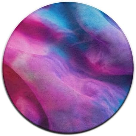 Soft Round Yoga Carpet, Office Chair Decor Round Mat for Carpet and Hardwood Floors Purple Rainbow Pride