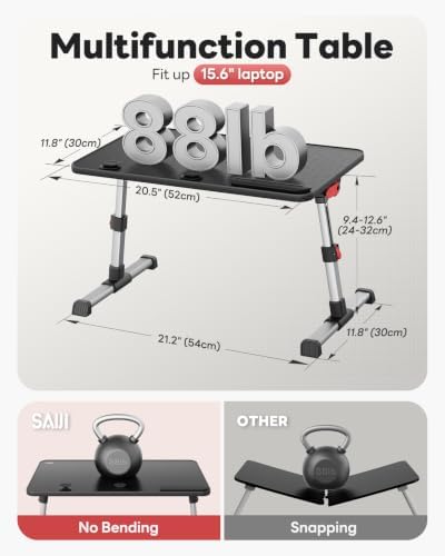 Laptop Desk Table, SAIJI Adjustable Laptop Stand, Portable Lap Desks