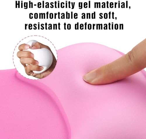 Ergonomic Mouse Pad with Wrist Rest - Gel Wrist Support Mousepad with Non-Slip PU Base for Computer, Laptop, Office & Home