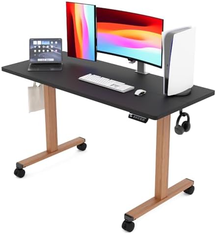 Monomi Electric Standing Desk 55”x24”, Height Adjustable Desk with Wheels