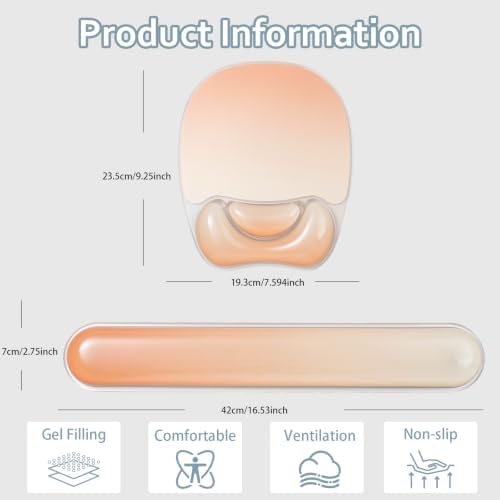 Keyboard Wrist Rest with Gel Mouse Pad Support - Office Accessories