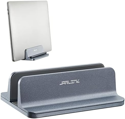 JARLINK Vertical Laptop Stand, Adjustable Aluminum Desktop Holder, Gray
