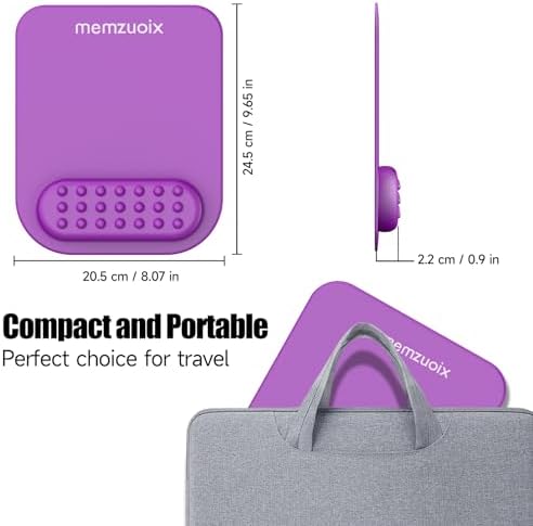 memzuoix Purple Ergonomic Mouse Pad with Wrist Rest Support,Premium Memory Foam Cushioning for Pain Relief, Non-Slip PU Base - Perfect for Laptop, Computer, and Home Office