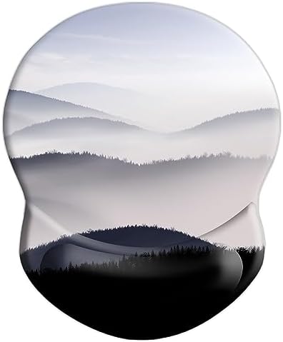 Ergonomic Mouse Pad with Wrist Support - Comfortable Computer Mouse Pad with Non-Slip PU Base for Home Office, Learning, Working, Gaming (Mountains Landscape)