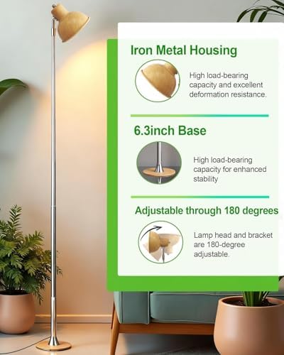 yadoker Plant Grow Light for Indoor Plant, Aluminum Wood Grain LED Grow Light,Elevating Plant Lamp,Height Adjustable,Automatic Timer with 8/12/18Hours,10-Level Brightness,Ideal for Large Plant Grow