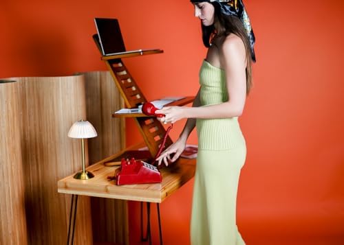 Sleekform Saint John Standing Desk Converter - Walnut, Includes Tote Bag