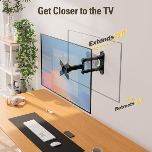 Mounting Dream Full Motion Monitor TV Mount for 10-26 Inch TVs up to 33lbs