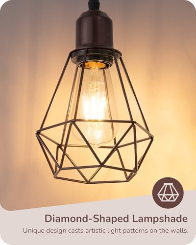 EDISHINE 70" Industrial 3 Light Floor Lamp with 3 LED Bulbs, Dimmable
