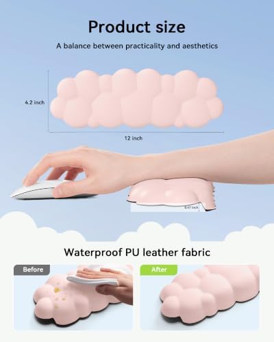 Laborio Elbow Pad for Desk, 2-Pack Cloud Elbow Rest(Pink), Edge Arm Rest